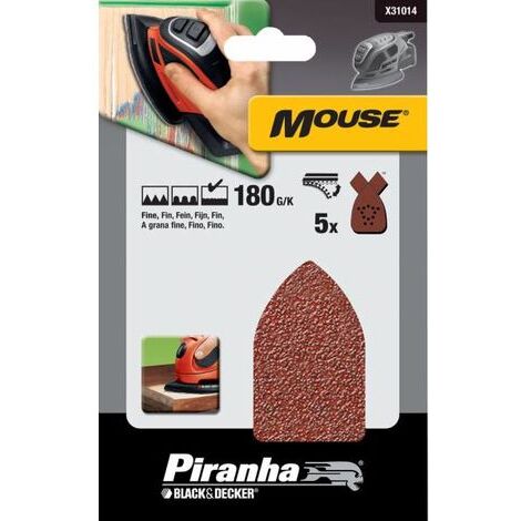 PIRANHA BLACK&DECKER 5 FOGLI VELCRO PERMOUSE G.180 X31014