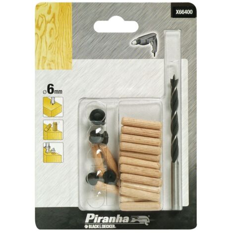 PIRANHA BLACK&DECKER KIT PER SPINATURA CON PUNTA 6mm X66400