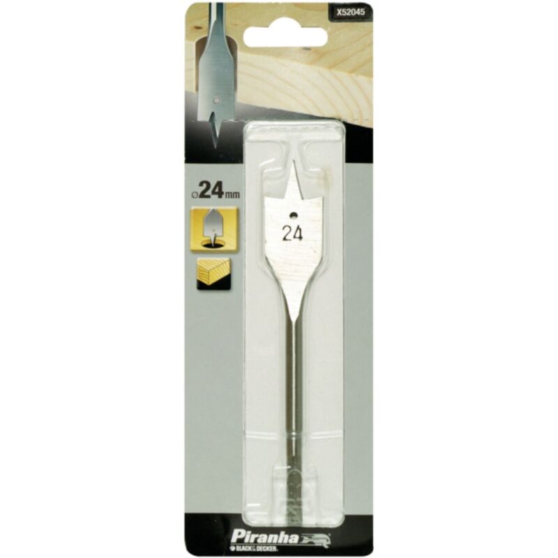 Piranha black&decker punta per legno testa piatta 24mm X52045