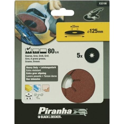 PIRANHA - DISCHI ABRASIVI GRANA 80 5PZ