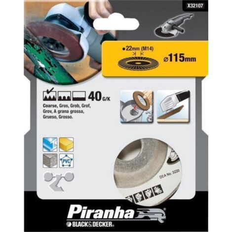 PIRANHA - DISCO ABRASIVO GRANA 40 115MM