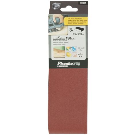 PIRANHA - NASTRI ABRASIVI 75X533MM GRANA150 3PZ