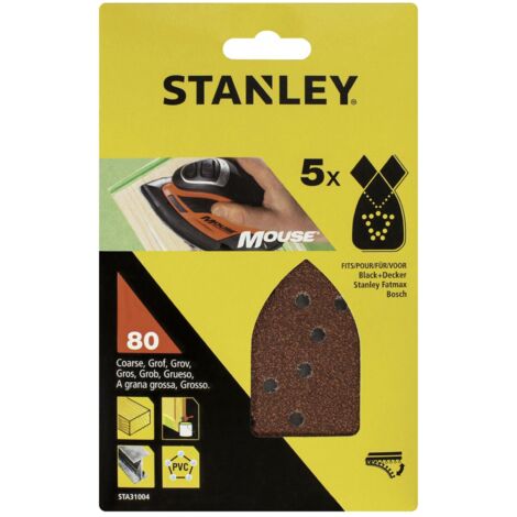 Piranha/stanley STA31004 - 5 fogli velcro per mouse grana 80 - 5pz