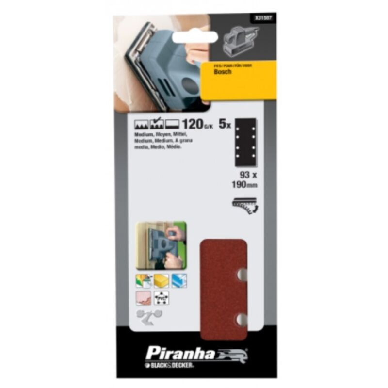 Bosch piranha - fogli velcro bosch forati grana 120