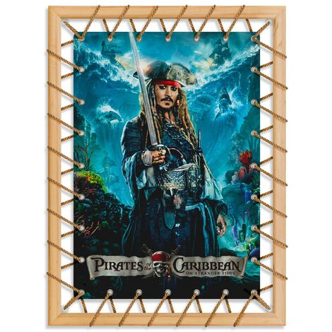 PIRATES of the CARIBBEAN - Tela pittorica tesa su telaio in legno con corda di canapa. Misura: 70X95cm