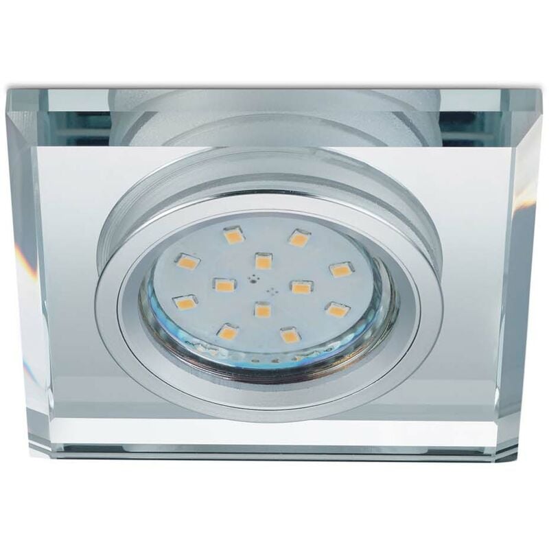 Frankystar - Pirin Spot Encastrable Carré en Cristal Effet Miroir l. 9x9cm