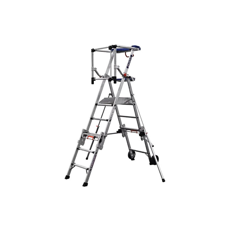 PIRL Alu télescopique de 3 à 5 marches - Hauteur max. travail 3.28m - PIRLXT5-P/ALU