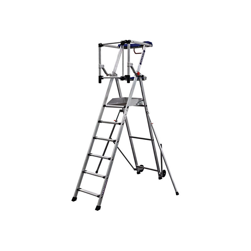 Matisère - pirl aluminium 5 marches - Hauteur max. de travail 3.45m - PIRLF6-P/ALU