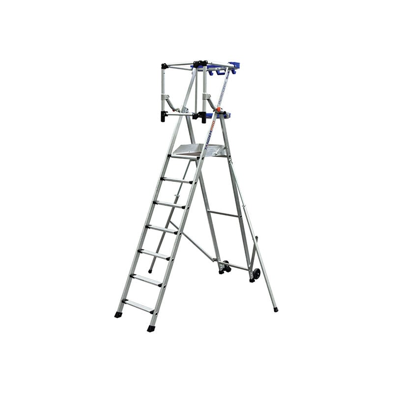 Matisère - pirl aluminium 5 marches - Hauteur max. de travail 3.70m - PIRLF7-P/ALU