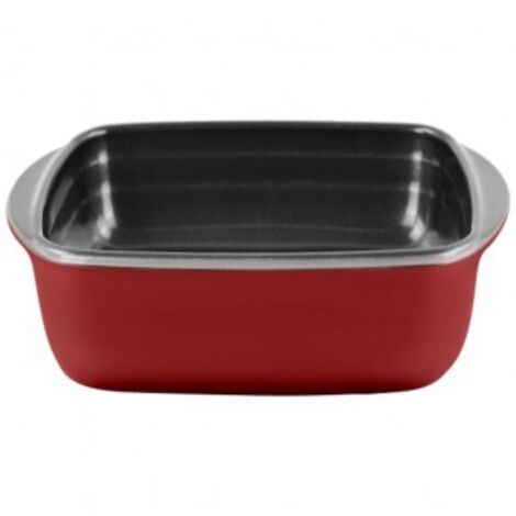 Pirofila Antiaderente in Vetro Borosilicato Quadrata Rossa 20 x 17 x 6 cm