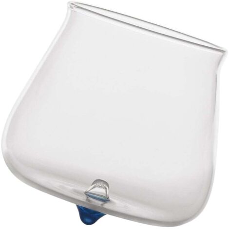 Pirolo Set de 6 Verres Junior Bleus en Verre Borosilicate - Design Toupie Rotative avec Base Oblique - Tumblers Élégants pour Usage Quotidien