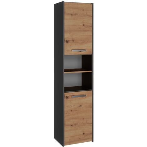 TOPESHOP PISA - Armoire de salle de bains style moderne -170x40x30cm - Meuble colonne de rangement SDB