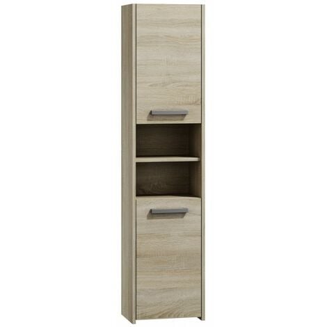 PISA - Mobile da bagno in stile moderno - 170x40x30cm - Mobile da bagno a colonna - Mobile da bagno - Effetto legno