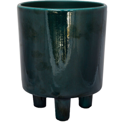 Pisa Planter - Ceramic - L20 x W20 x H24 cm - Emerald