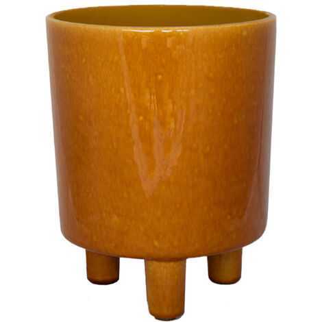 Pisa Planter - Ceramic - L20 x W20 x H24 cm - Mustard