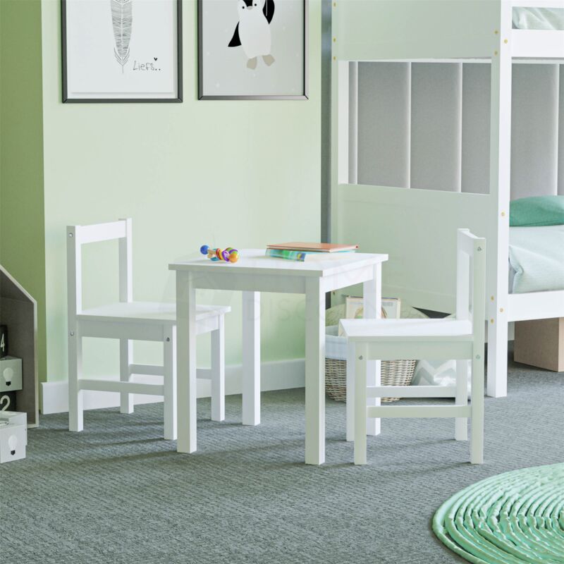 Home Discount - Pisces Kids Table & Chair Solid Pine Childrens Activity Desk, White