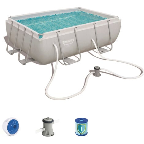 Piscina 56629 bestway fuori terra rettangolare power steel 282x196x...