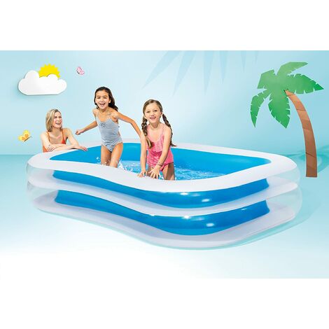 Piscina angular familiar rectangular, 26217556cm