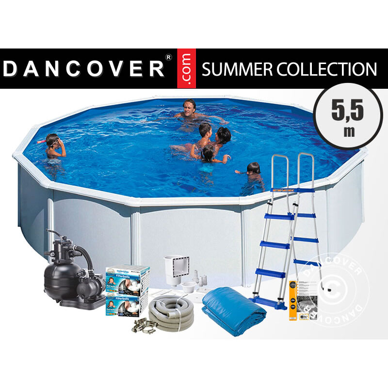 Piscina Basic 120 Ø550Cm, Blanca - Blanco