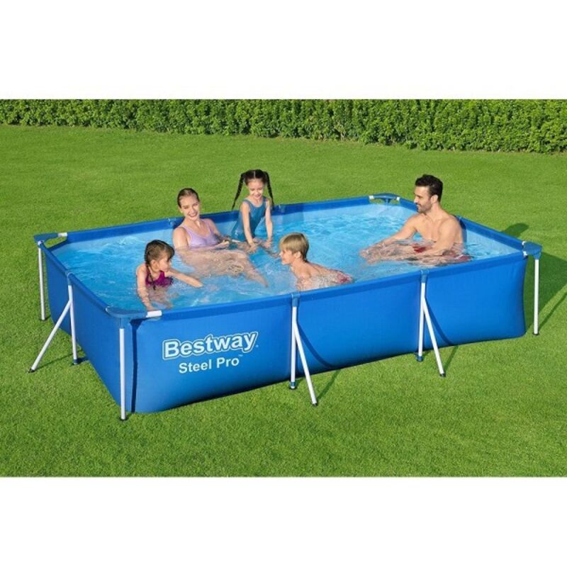 Trade Shop - Piscina Sobre Suelo Rectangular 3300Lt Steel Pro 300X201X66 Cm 56404 -
