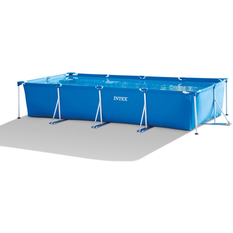 Intex - 28274NP - Piscina Fuori Terra Rectangular Frame Rettangolare, Pompa Filtro 2006 L/h, 7127 l, Acciaio e pvc, Blu, 450x220x84 cm