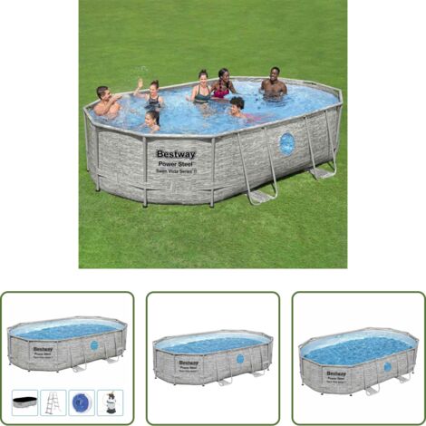 Piscina da giardino - Bestway Set Piscina Power Steel 488x305x107 cm