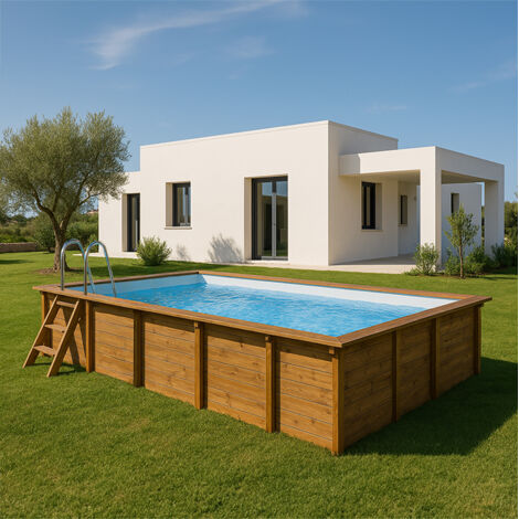 Piscina da giardino in legno Evora da 620 x 420 cm