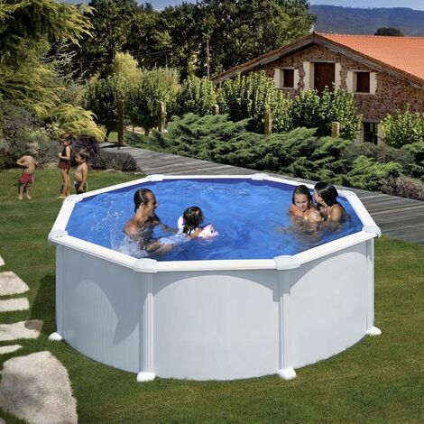 Piscina desmontable Gre Atlantis circular de acero chapa blanca profundidad 1,32 m