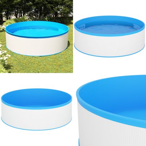 Piscina de chapoteo blanca 350x90 cm - Piscina de patio - Piscina de acero