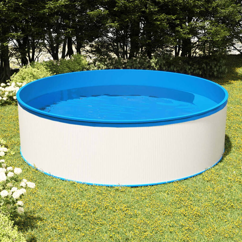 

Piscina de chapoteo con escalera de 4 peldanos 350x90 cm blanco