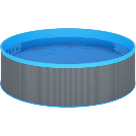 vidaXL Piscina de chapoteo 350x90 cm Blanco/Gris Exterior Jardin Fin de Semana