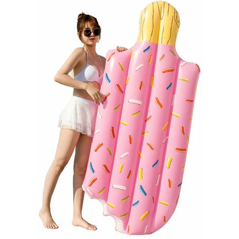 Piscina de hamaca inflable flotante, hamaca de PVC plegable con cama inflable flotante, boya inflable en forma de hielo, hamaca flotante multipropósito para vacaciones de playa para niños adultos, ros