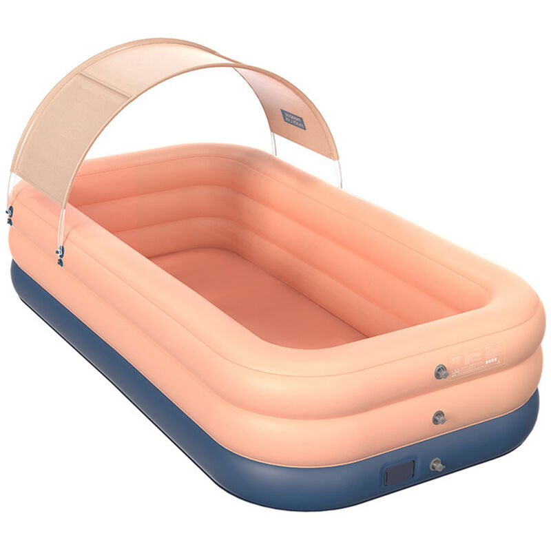 

Piscina de inflado automatico,Piscina inflable resistente al sol,Rosa, 3,18 M