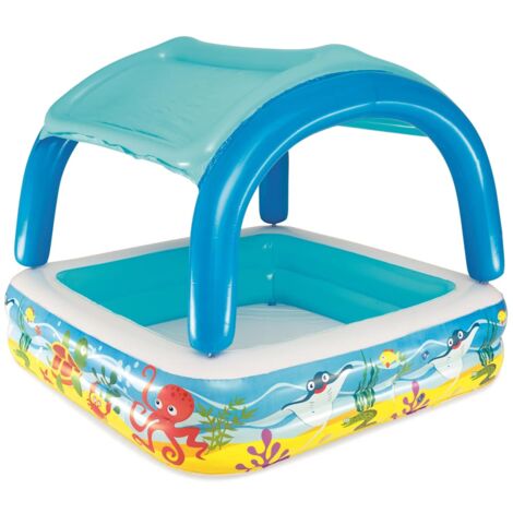Piscina de juegos con toldo azul 140x140x114 cm 52192 Bestway - N/A