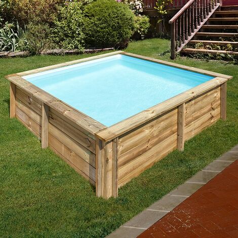 Piscina de madera cuadrada Gre City 225x225x68 cm