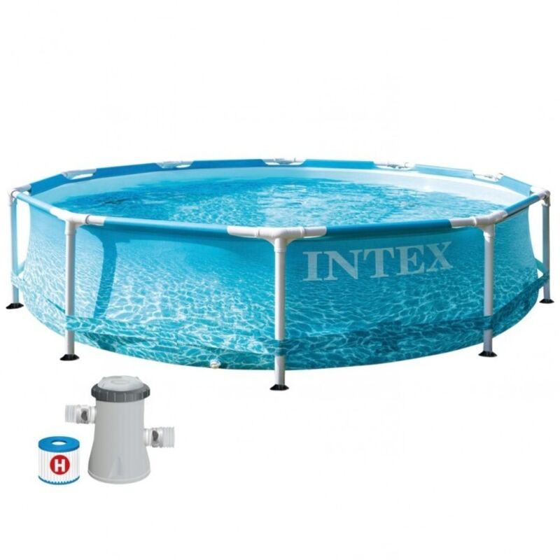 Piscina Elevada Redonda Fondo Marino Intex 28208 Beachside Metal Frame 305X76Cm