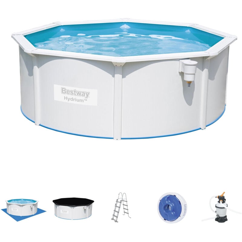 

Piscina Desmontable de Acero Bestway Hydrium 360x120 cm Depuradora de arena de 3.028 litros/hora