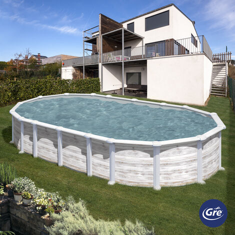Piscina ovalada de acero Islandia 610x375x132 cm