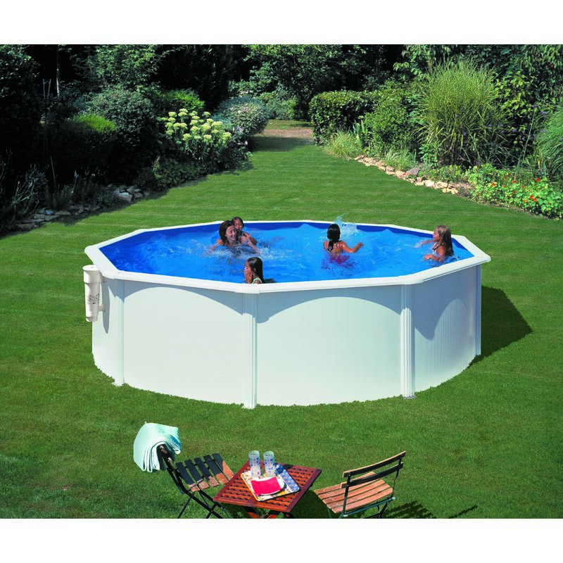 Piscina Desmontable De Acero Redonda En Blanco Bora Bora - Medidas: 460 X 120 Cm Con Filtro Cartucho