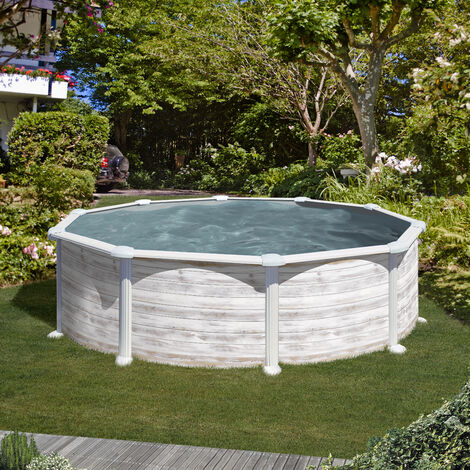Piscina desmontable de acero redonda en decoración nordic GROENLANDIA - Medidas: 460 x 132 cm con filtro de arena