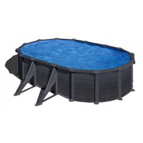 Piscina desmontable GRE Kea 610x375 grafito altura 120 cm KIT610GF