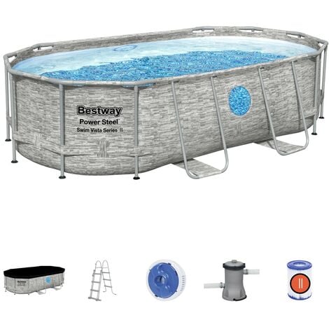 Piscina desmontable ovalada BESTWAY 56714 Swim Vista 427x250x100 cm