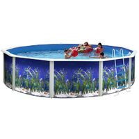 Piscina desmontable redonda decorada modelo océano