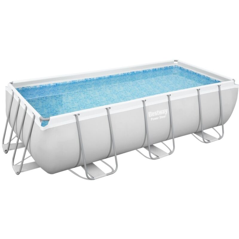 Piscina Desmontable Tubular Bestway Power Steel Rectangular 4,04M X2,01Mx1,00M 56441 Con Depuradora De Cartucho Y Escalera