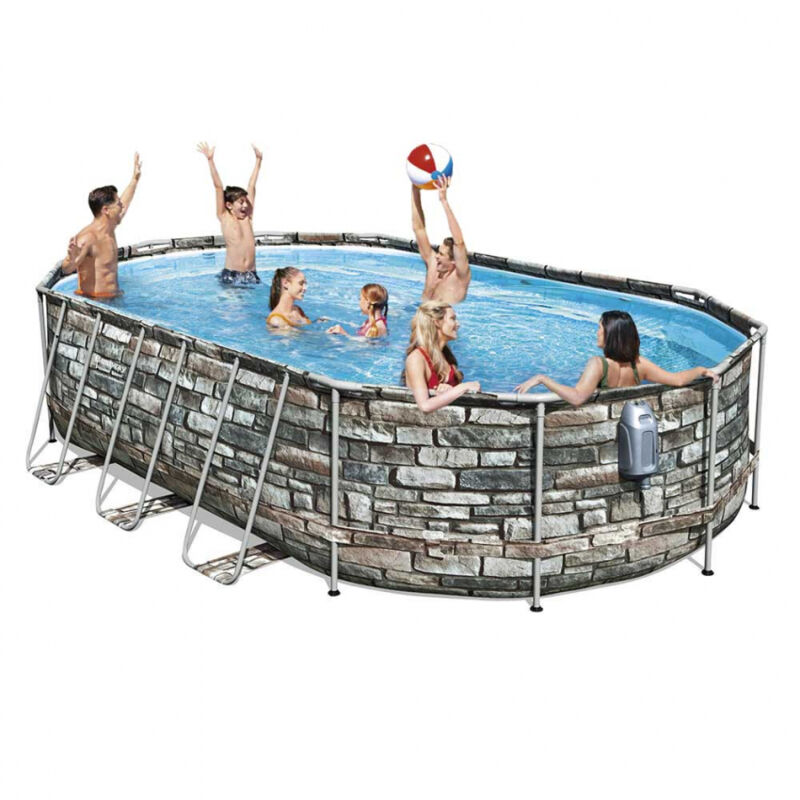 Piscina Elevada Desmontable Bestway 56719 Power Steel Oval Set 610X366X122 Cm