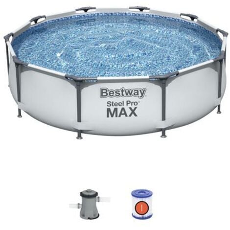 Piscina Desmontable Tubular BESTWAY Steel Pro Max 305x76 cm con Depuradora Cartucho 1.249 L/H