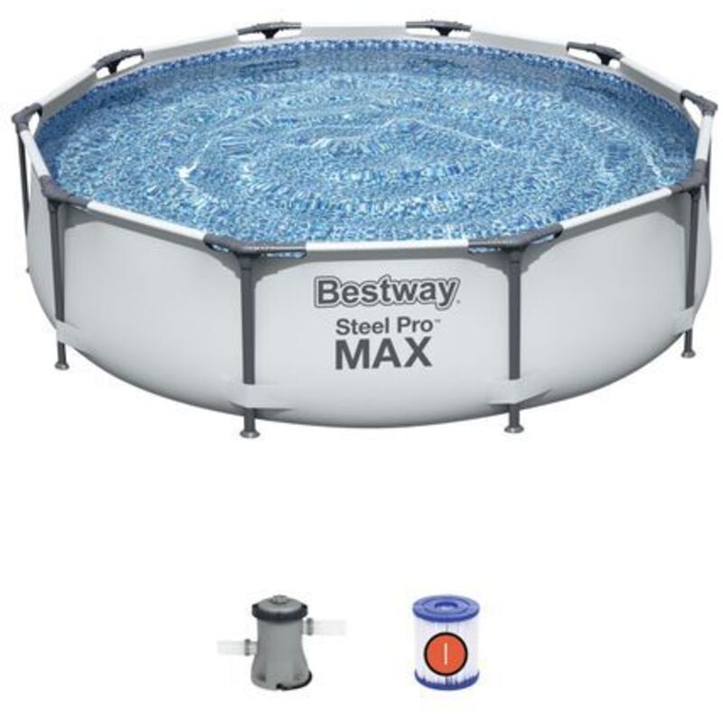 Piscina Desmontable Tubular Bestway Steel Pro Max 305X76 Cm Con Depuradora Cartucho 1.249 L/H