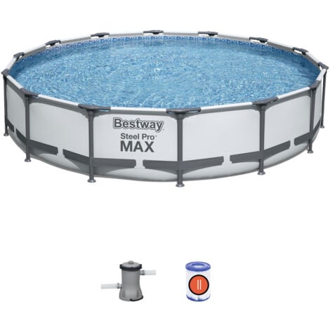 Piscina Desmontable Tubular Bestway Steel Pro Max 427x84 cm con Depuradora Cartucho 2.006 L/H