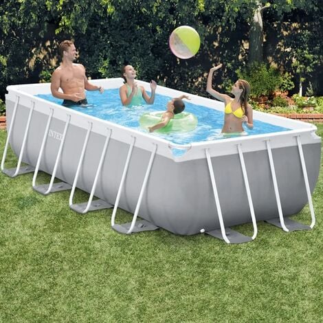 Outsunny - Piscina desmontable tubular gris 2.000 l con depuradora