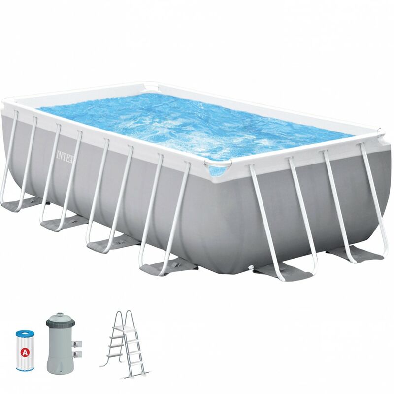 Intex - Piscina Desmontable Rectangular Con Depuradora Prism Frame